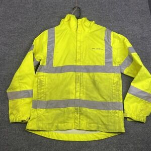 Grundens Jacket Mens Medium Yellow High Vis Reflective Hooded Work Safety rwwj